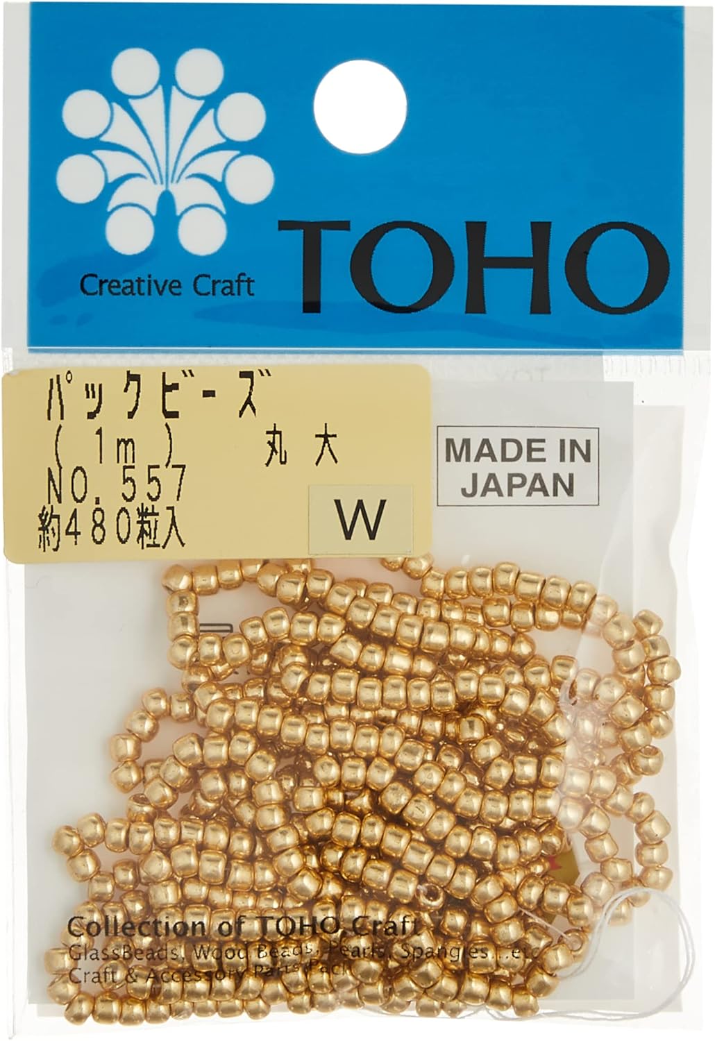 TOHO No. 557 Round Beads, Thread Threading Beads, Outer Diameter Approx. 0.1 inches (3 mm), 3.3 ft (1 m)