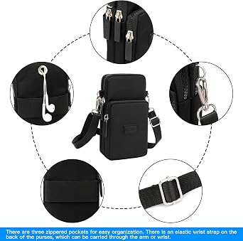 YINHEXI Small Crossbody Bags for Women Trendy, Mini Triple Compartment Cell Phone Crossbody Wallet Purses