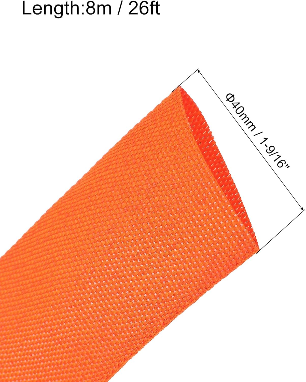 MECCANIXITY Braided Cable Sleeves Heat Shrinkable Fabric Sleeving, 1 9/16" 26ft Orange 2:1 Ratio Heat Shrinkable Cord Protector for Harness Cable, Network Cable Protection, Cable Management