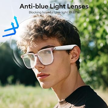 QxzPower AI Smart Glasses, Bluetooth 6.0 Real-Time Translation Glasses
