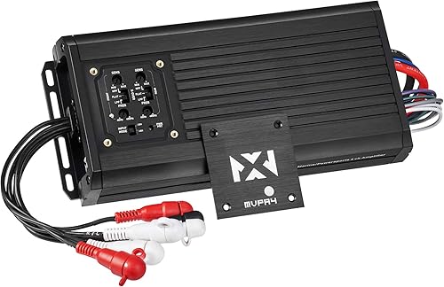NVX MVPA4 600W Total RMS 4 canales Bridgeable Marine-V Series Micro Clase D Compacto MarinoPowersportsMoto Amplificador Clasificación IPX67 de