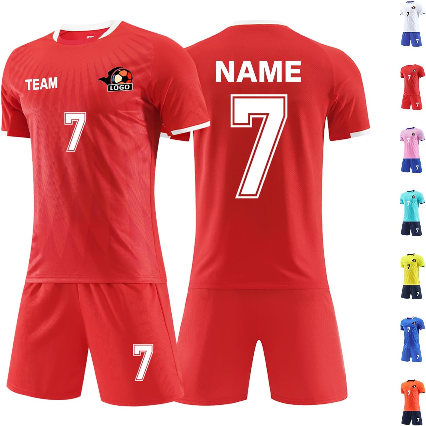 LAIFU Personalized Soccer Jerseys for Men Women Kids Adults Personalized Soccer Shirt and Shorts with Name Number Logo