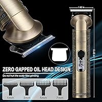 Vista 8 de Hatteker Beard Trimmer Kit Professional Hair Clipper Zero Gapped T-Blade Electric Razor Shaver for Nose Ear Body Face Mustache Trimmer for Men bronce