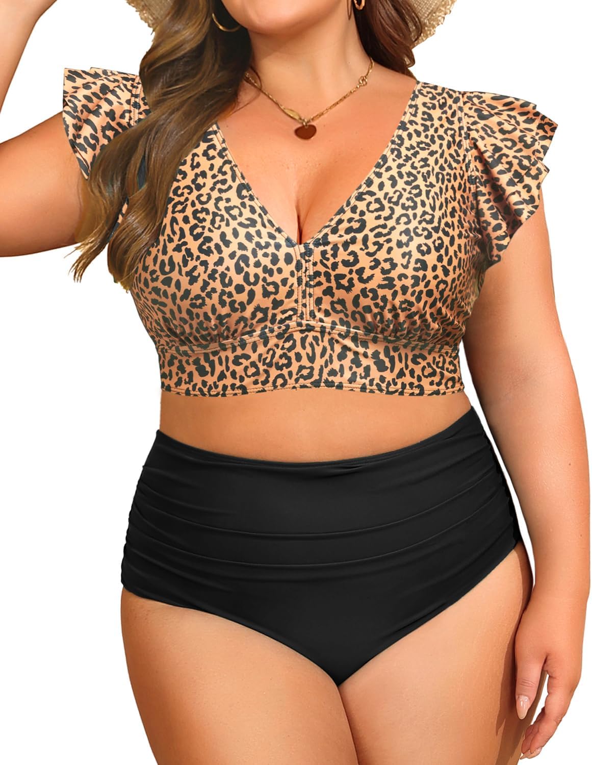 ハイウェストビキニ2点セット Daci レディース 2ピース プラスサイズ ビキニ水着 ハイウエスト ボトム シャーリング タイノット 水着