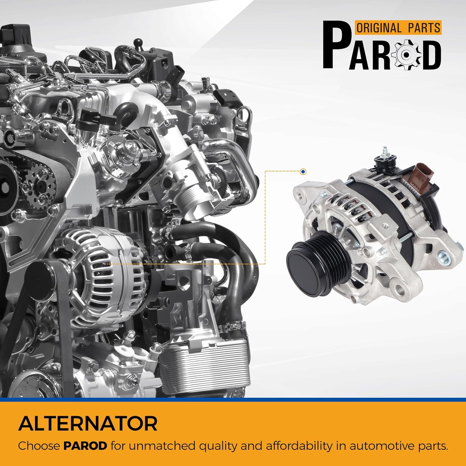 PAROD Alternator 12V 125A Fit for 2014-2019 Toyota Corolla 1.8L L4,CW 6-Groove Clutch Pulley Replace for 270600T240,1042113300
