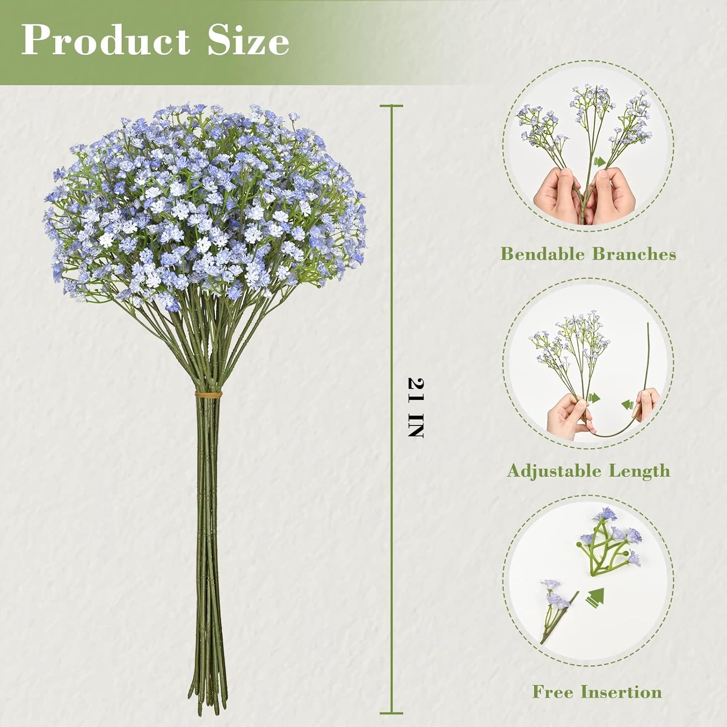 Yastouay Babys Breath Artificial Flowers, 30Pcs Fake Babys Breath Flowers Artificial Bulk, Real Touch Faux Babies Breath Gypsophila Bouquet for Wedding Centerpiece Floral Arrangement Party Decor - Image 4