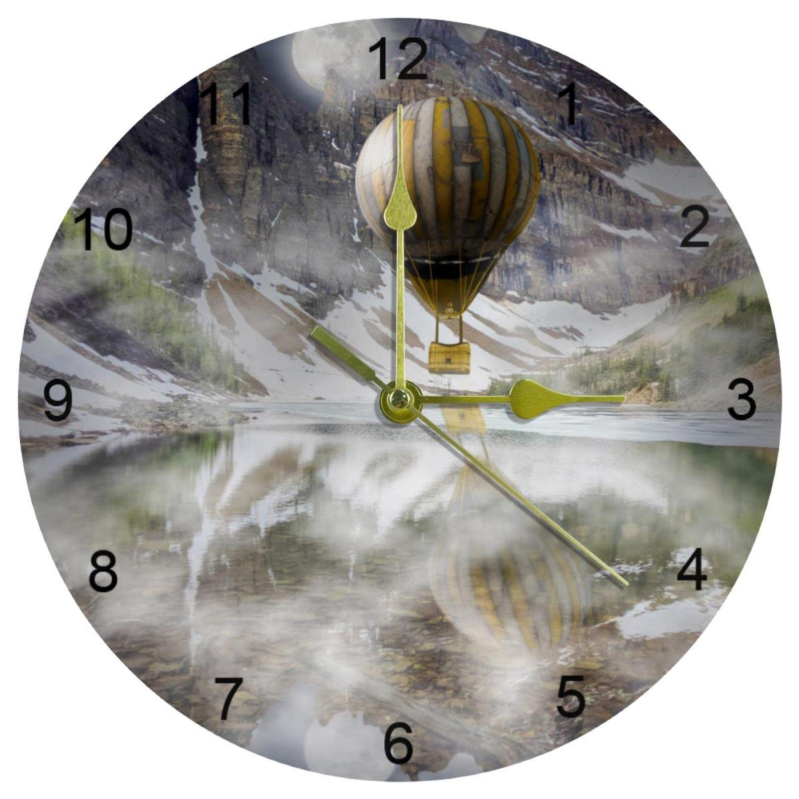 Horloge murale silencieuse montgolfière 25cm élimine les bruits de tic-tac