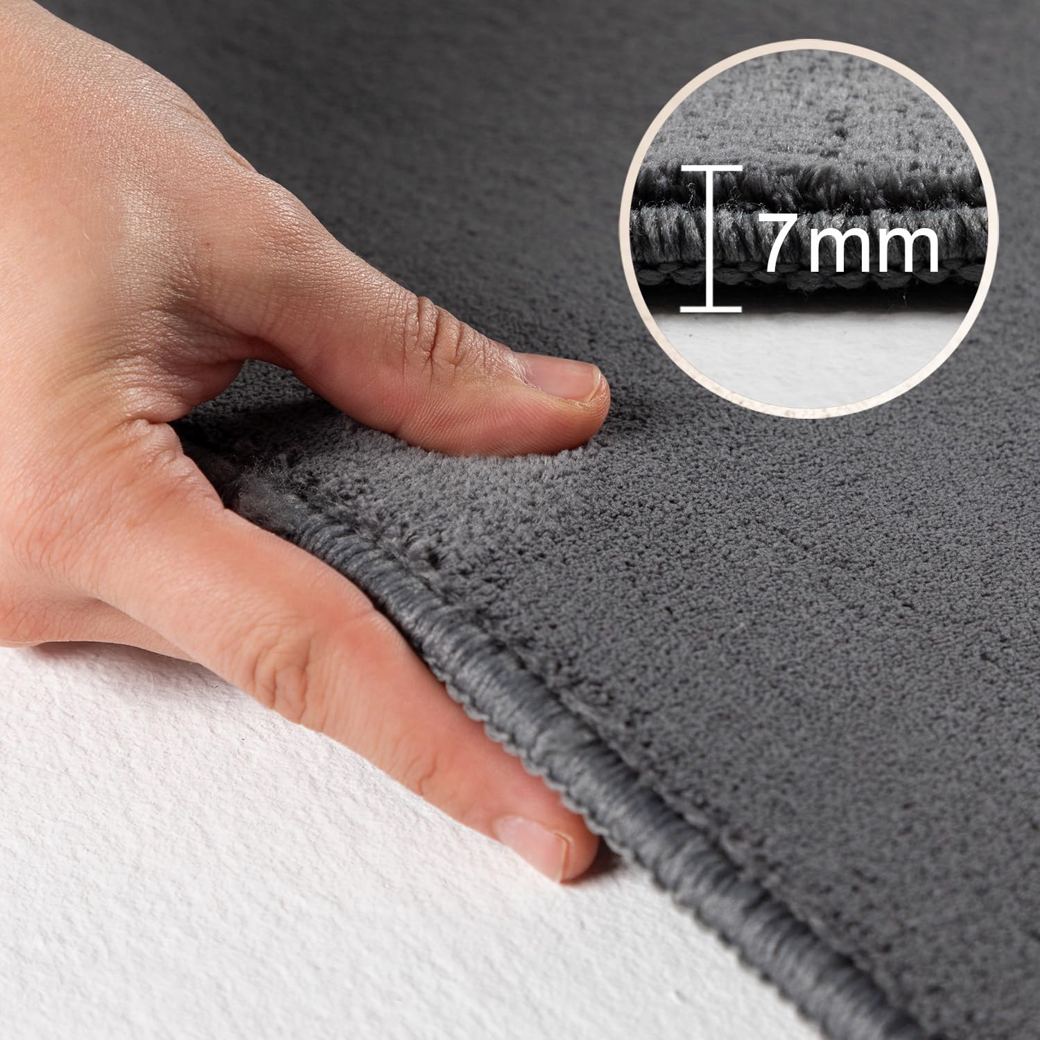 Laagpolig vloerkleed, Kleur Creme, Unicolor - Monochroom, 112272, Vloerkleed Rond, Vloerkleed woonkamer-eetkamer, 160 cm Rond