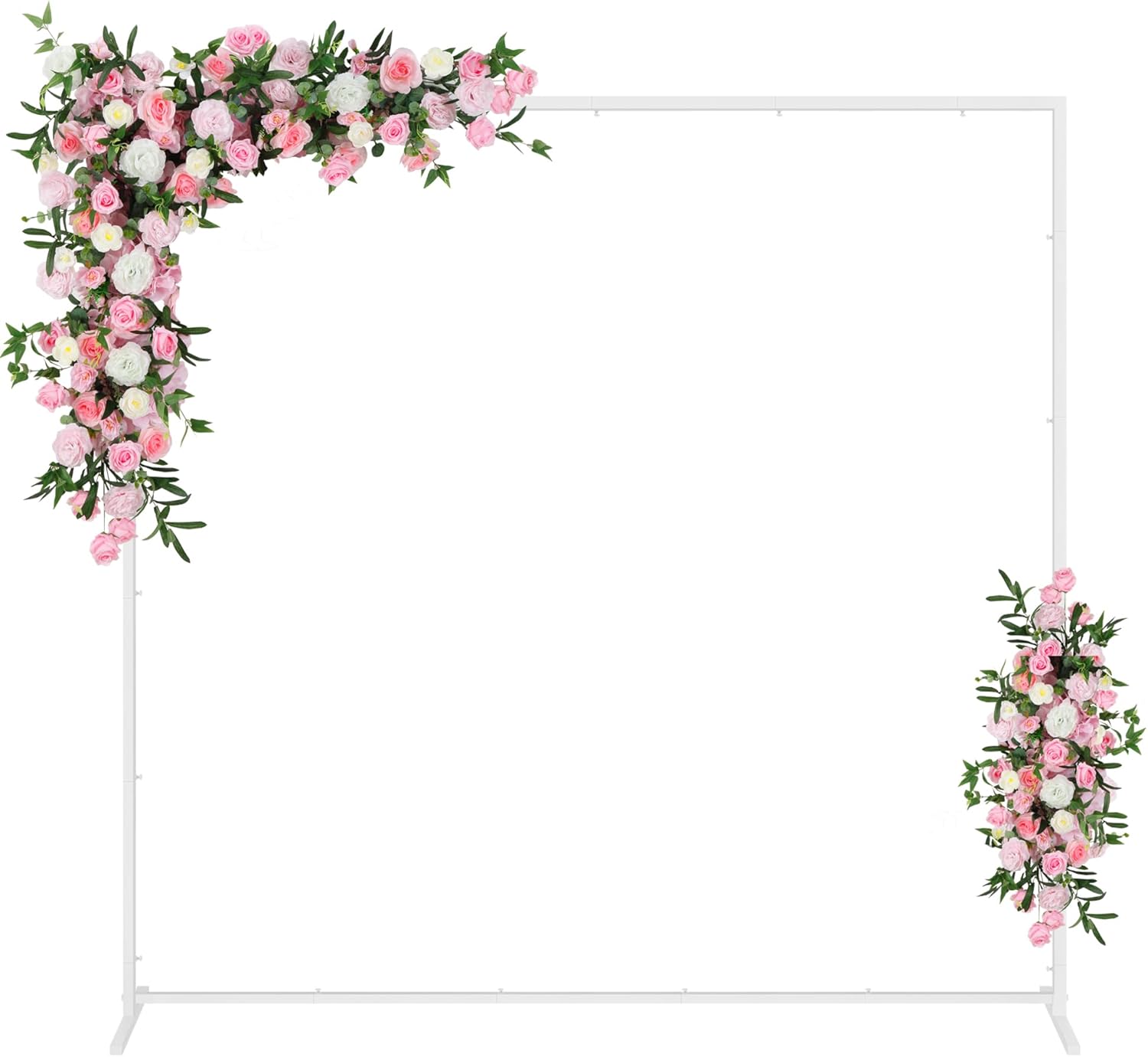 Wedding fashion arch background metal frame, (3.9, 5.2, 6.6 feet) suitable for background decoration frames such as weddings, birthdays, parties, baby showers, and photography (white, 6.6*6.6)