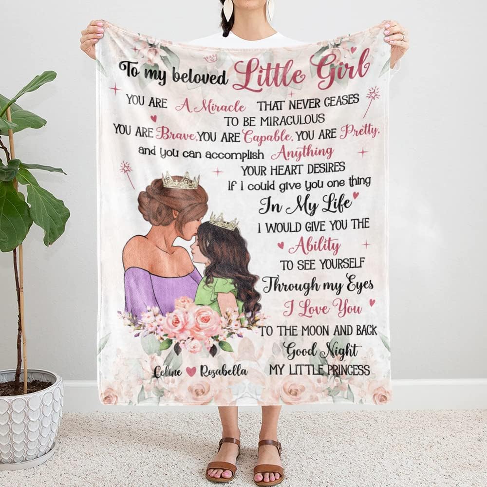 GOSSBY Personalized Custom Blanket (Mother And Daughter) You are a miracle that never ceases to be miraculous Daughter Gift from Mom, Daughter Gifts, Birthday Gifts for Daughter Adult, Mom to Daughter