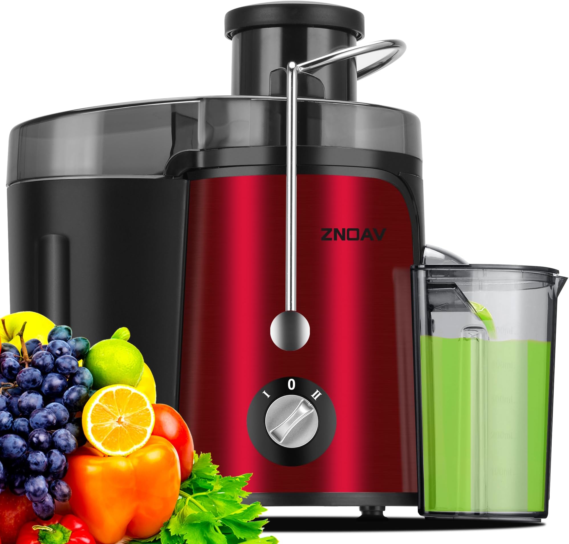 Juicer Machine, 600W Juicer with 3.5โ Wide Chute for Whole Fruits and Veg, Juice Extractor with 3 Speeds, BPA Free, Easy to Clean, Compact Centrifugal Juicer Anti-drip
