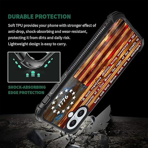 Vista 324 de Funda compatible con iPhone 13 Pro, diseño de patrón para iPhone 13 Pro, fundas para mujeres y niñas, Betsy Ross 13 estrellas de madera con bandera