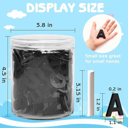 Miniatura 3 de Lzttyee Letras magnéticas decorativas del alfabeto de EVA para refrigeradorpizarra blanca (117 letras negras)