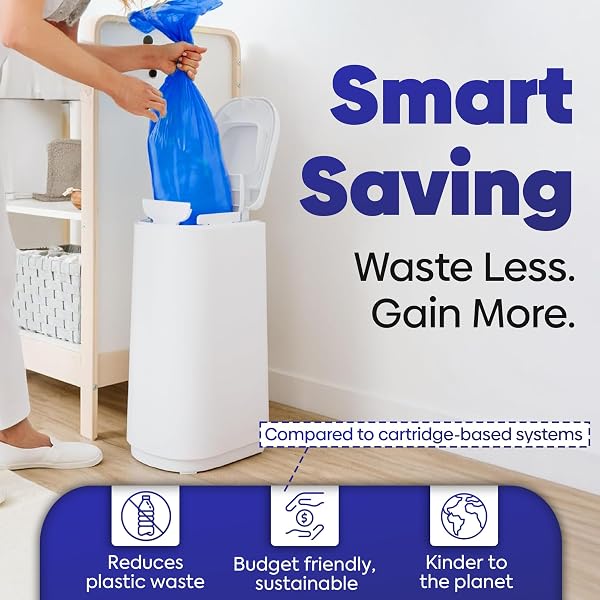 Biomedintech 60 Bags (2 Rolls x 30) Diaper Pail Refill bags compatible with Diaper Genie Easy Roll, fits Platinum & Signature Pails, No Cartridge, Max Odor Control, Scented, Holds 2820 Newborn Diapers - 4