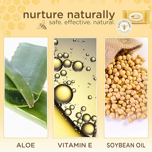 Miniatura 7 de Burt's Bees Toallitas para bebé, toallitas naturales sin perfume para piel sensible con aloe y vitamina E - 72 toallitas (paquete de 2)