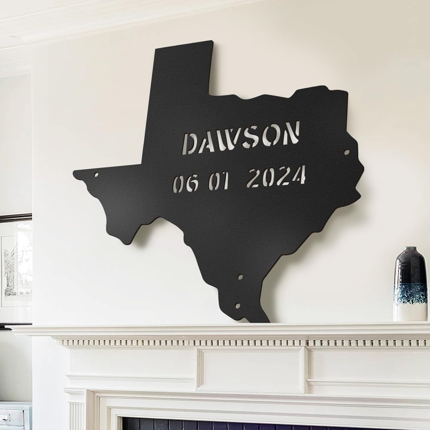 Texas Decor Metal Yard Signs - Outdoor Garden Metal Sign Personalized Name Sign Texas Wall Decor Home Wall Art - Texas State Flag in Ground or Wall Hanging - Family Sign Street Sign Address Sign