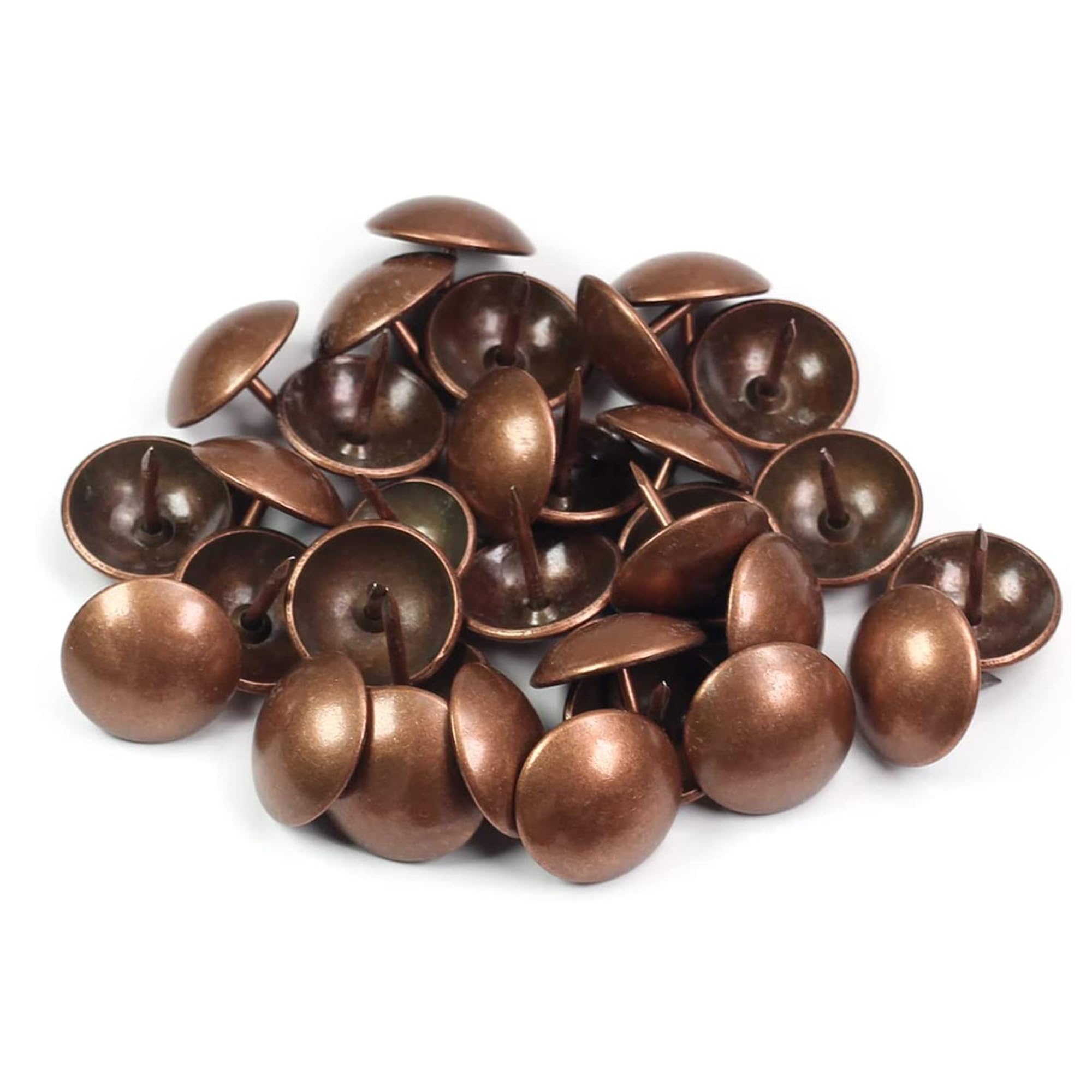 30mm Red Copper Antique Upholstery Nails, Round Large-Headed Nail, Furniture Tacks for Furniture Cork Board Wooden Furniture Decorative DIY Projects 20Pcs (Red Copper, 1-3/16