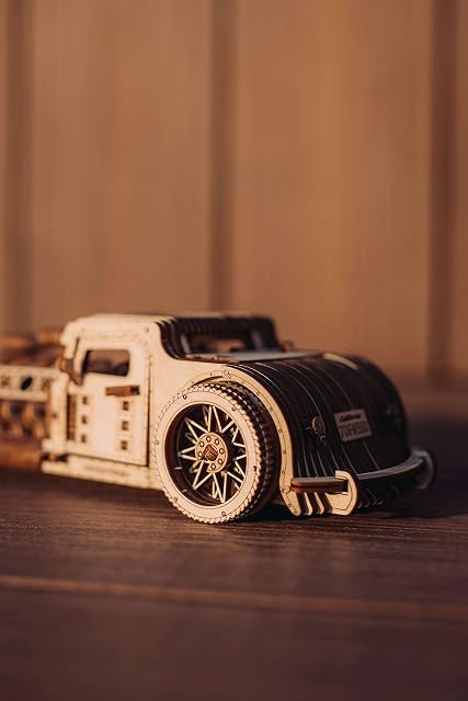 Foto 8 de 8 de Wood Trick Hot Rod Car Puzzle 3D de Madera para Adultos para Construir