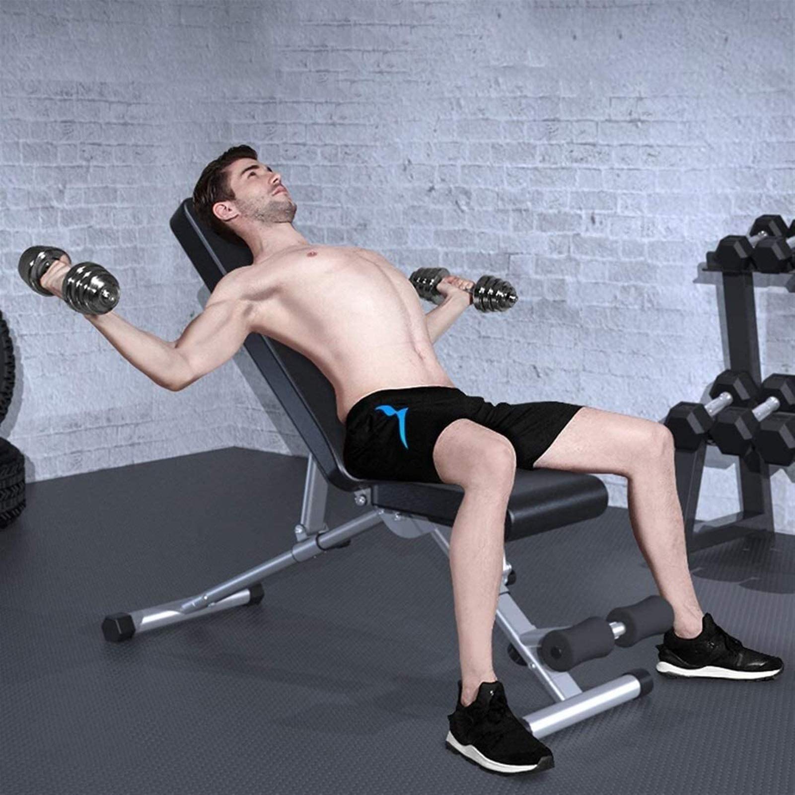 Ławka do ćwiczeń, ławka do hantli Trening siłowy Ławka do ćwiczeń Krzesło fitness Przysiady Deska do ćwiczeń brzucha Wielofunkcyjna mała ławka Ławka