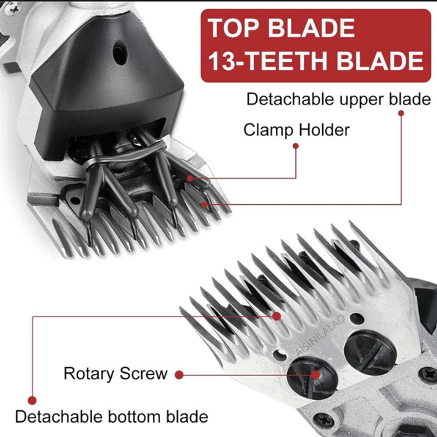 690W Electric Sheep Shearing Clipper Scissors Shears Cutter Goat Horse Clipper Machine 6 Gears Speed 13 Teeth Blade for Shaving Fur Wool in Sheep(220V)