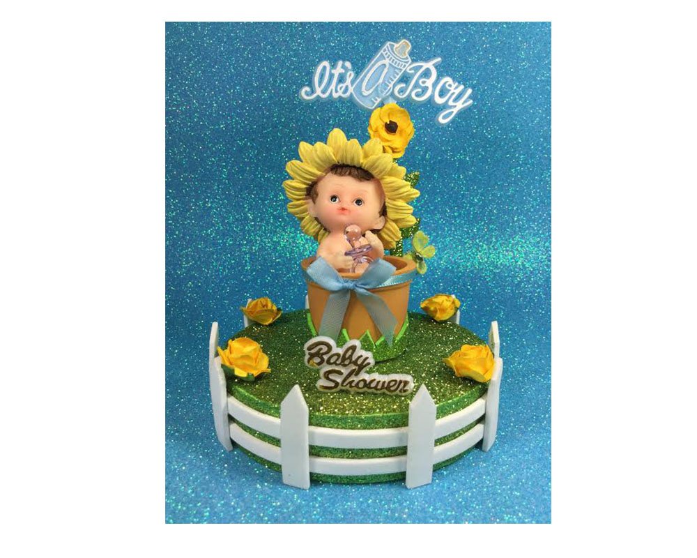 Party Supply Unique Sunflower Baby Shower Cake Decoration (Cake Topper)