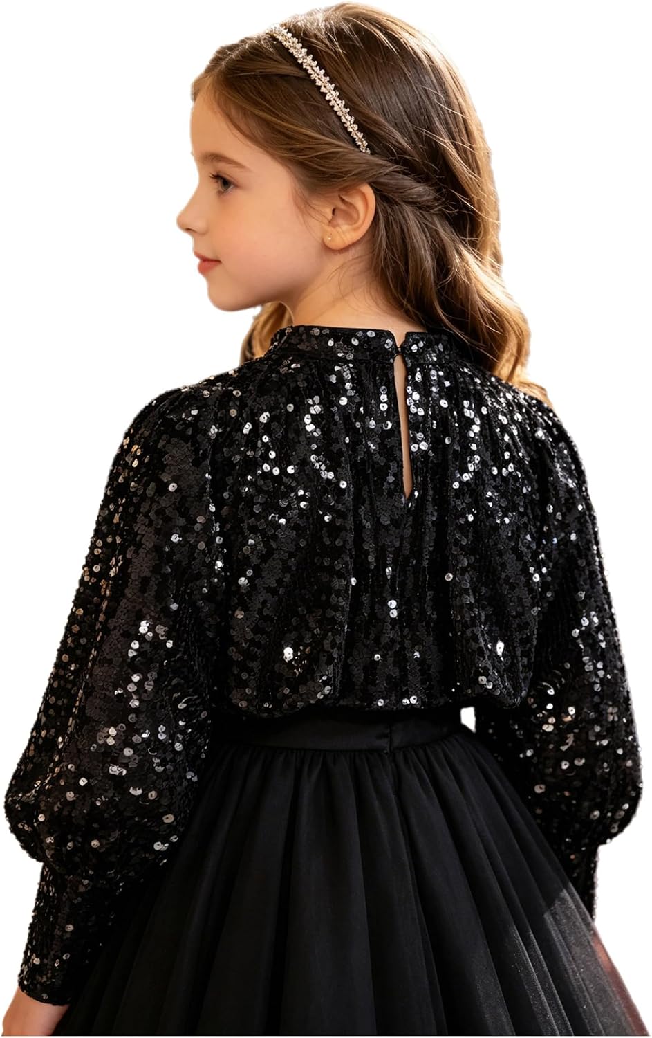 DINORMIN Kids Hip Hop Dance Costumes Sparkle Dress Coats Cropped Sequin Jacket for Communion Christmas
