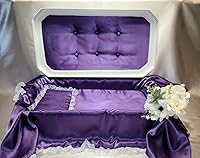 Vista 1 de Newnak's Pet Caskets - Ataúd para mascotas blanco/morado, 3 tamaños -Memorial de entierro de pérdida de mascotas - Ataúd de mascotas para perros
