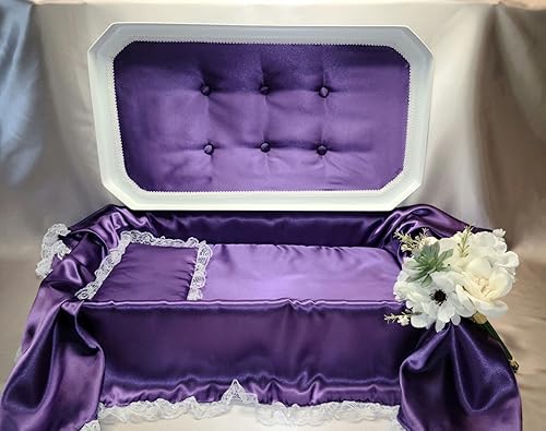 Newnak's Pet Caskets - Ataúd para mascotas blancomorado, 3 tamaños -Memorial de entierro de pérdida de mascotas - Ataúd de mascotas para perros,