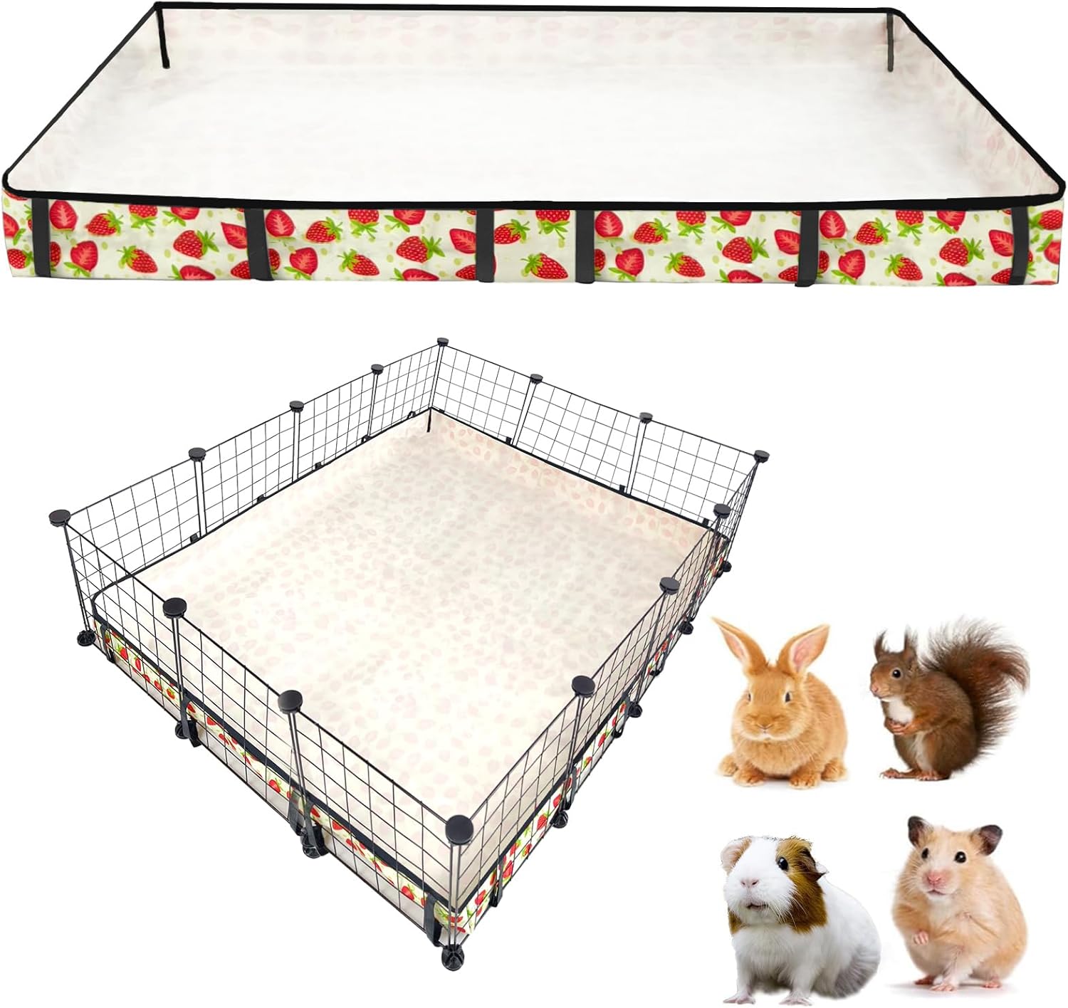 Guinea Pig Cage Liner，Washable Waterproof Oxford Cloth Cage Liners for Small Animals,Hamster Chinchilla Hedgehog Rabbit and Other Small Animals Not Include Cage(36x48 inches)