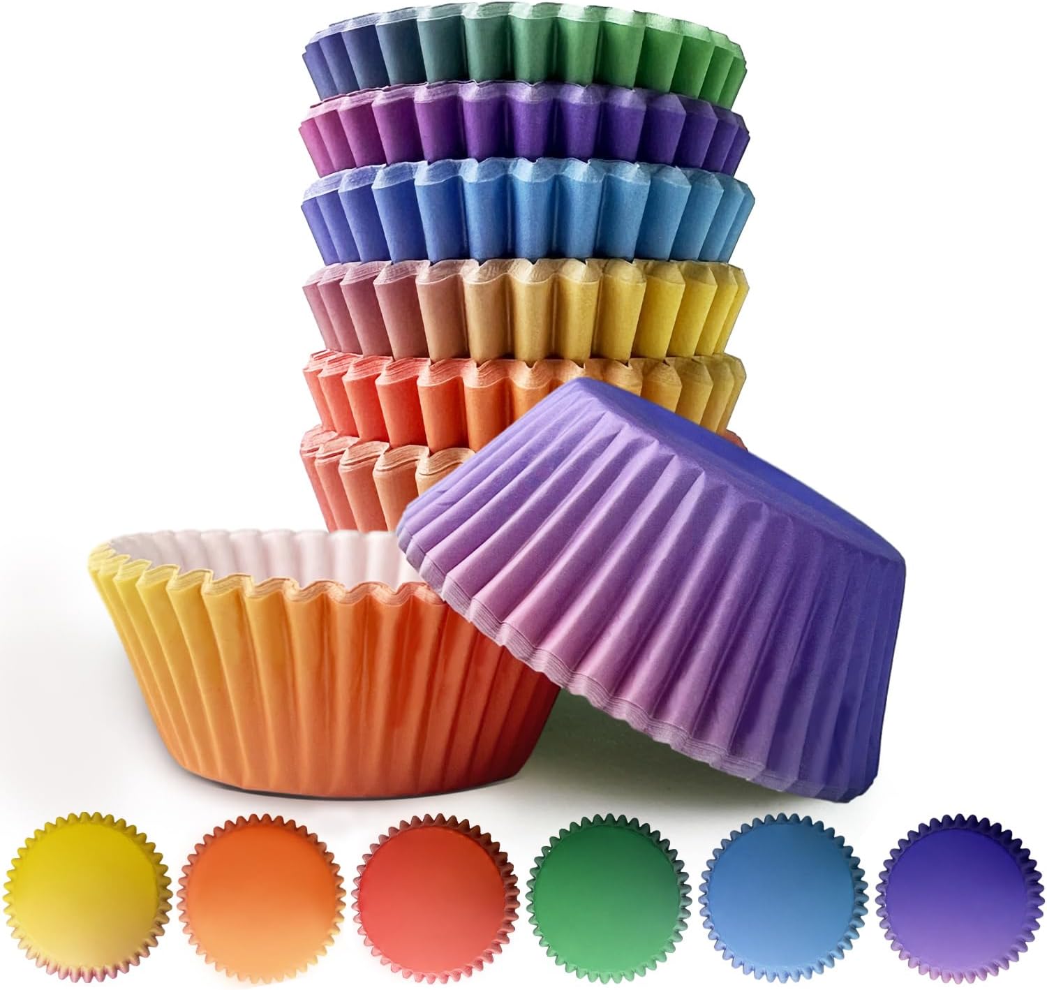 Amazon.com: GUSTO [500Pcs] Standard Colorful Muffin Liners, Cupcake ...