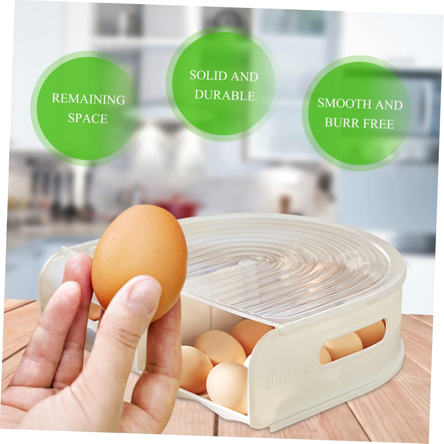 NUOBESTY Convenient Egg Organizer Transparent Egg Case for Refrigerator Storage Capacity Kitchen Storage Box Durable Egg Tray for Home Use Housewarming