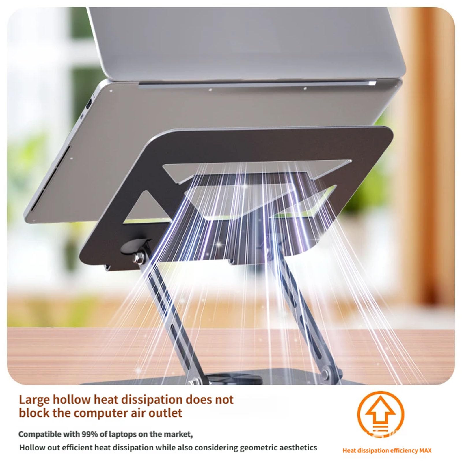 Supporto per laptop Supporto girevole a 360 gradi Staffa da tavolo pieghevole portatile per tablet Supporto da tavolo Supporto regolabile Dissipazione del calore