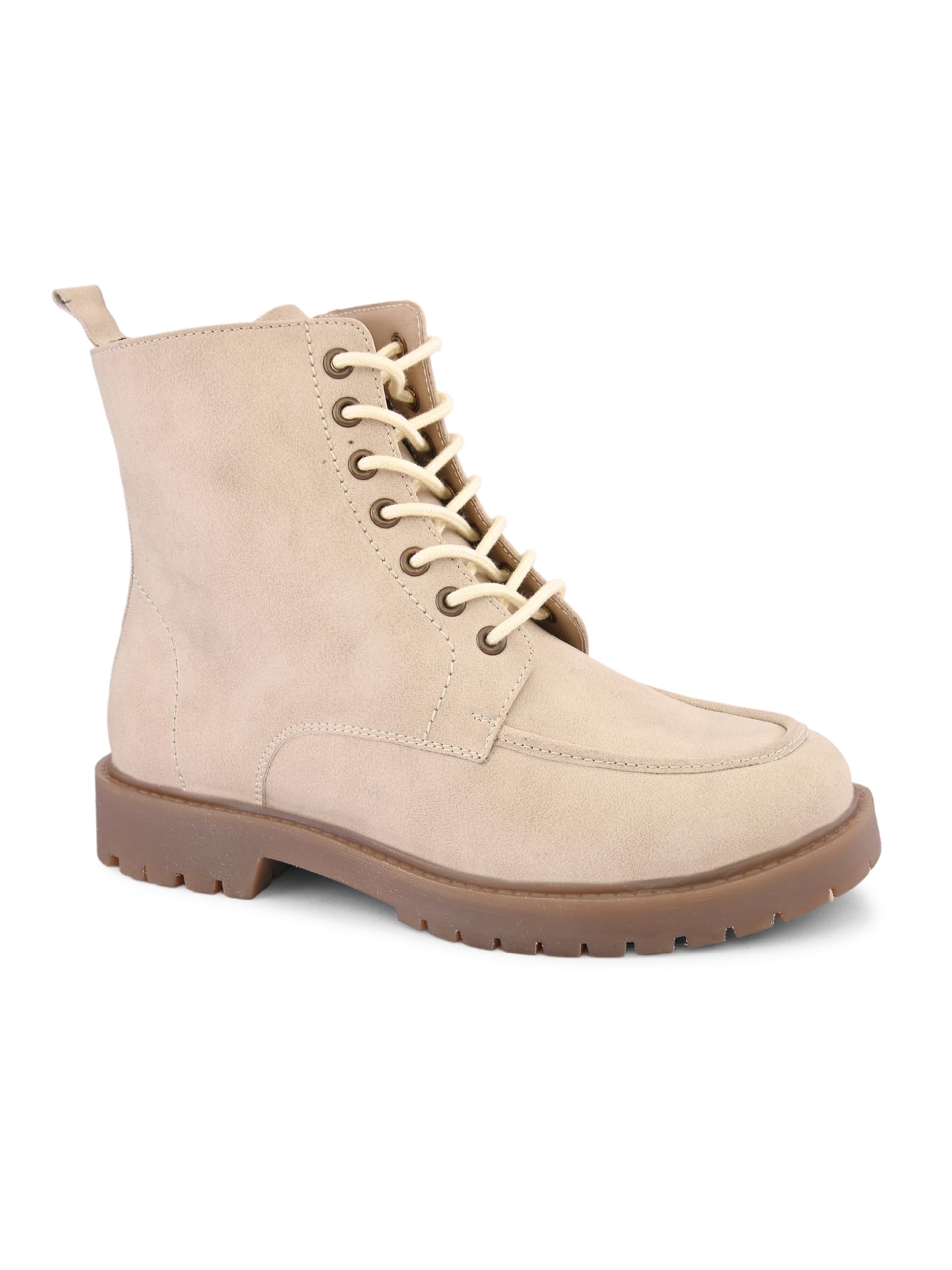 womens Boots Stanphord Women's Brown Ankle Boots, Faux Leather Buckle Strap Boots with Block Heel | Almond Toe Casual & Formal Wear Boots for Office - WTP 2046 BROWN-8-image-35