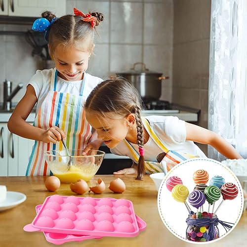 Miniatura 7 de JULMELON Juego de 12 moldes de silicona de capacidad para hacer pasteles con 100 palitos para pasteles 100 bolsas de dulces para dulces 100 lazos