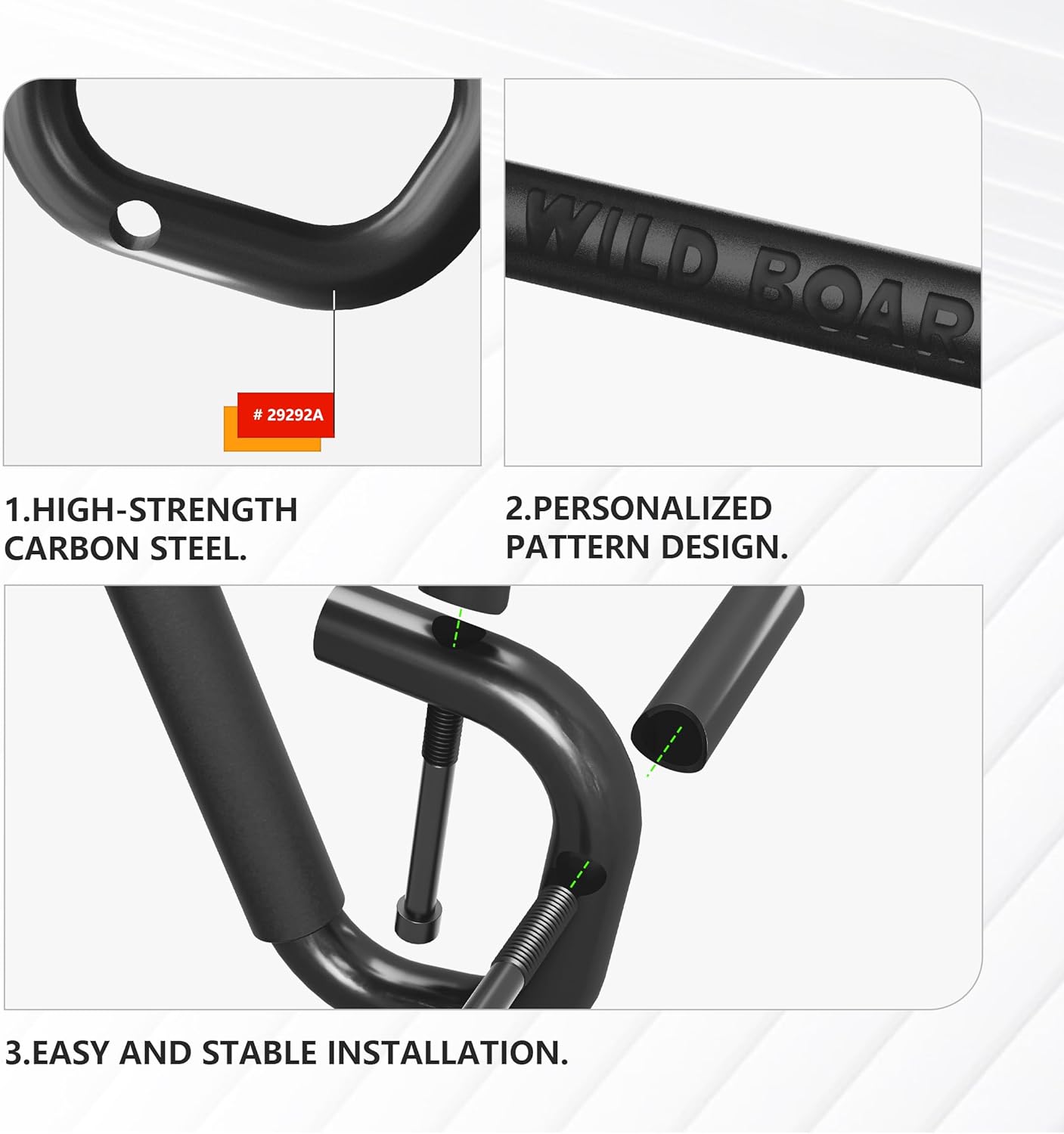 YZONA Wrangler JK Front Grab Handle Kit Compatible with 2007-2018 Jeep Wrangler JK JKU Rubicon Sport Sahara Aluminum Alloy Grab Bar Roll Bar Assist Grips Black