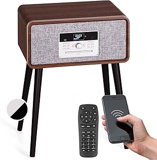 Auna Vinyl Record Player, Vinyl Records CD & USB Turntable Record Players for Vinyl with Speakers & Legs, DAB+/FM Radio Home Audio Record Players, Retro Bluetooth Turntable w/ MP3 & Remote Control