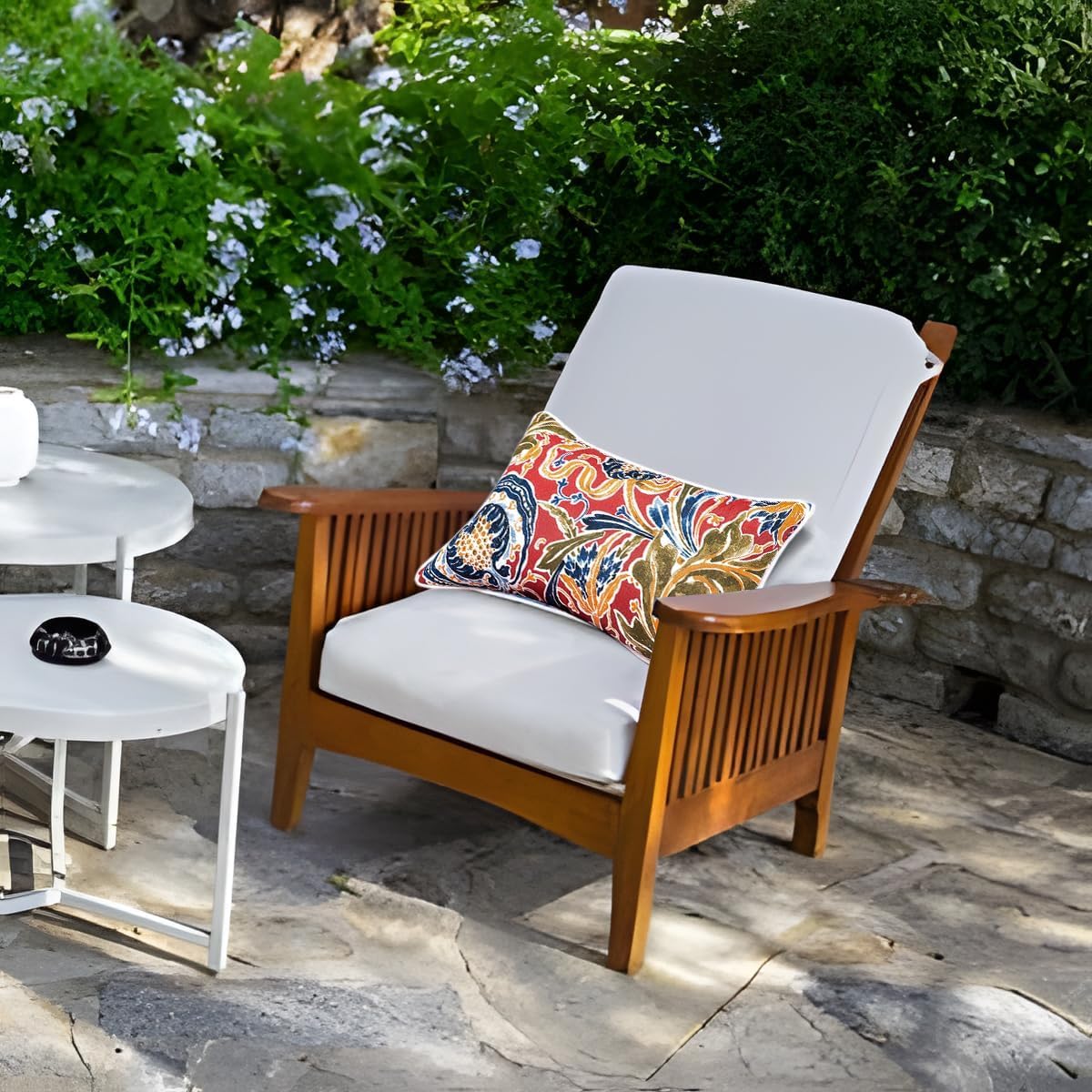 JMGBird Outdoor Lumbar Pillows Set of 2 with PP Cotton Fill for Patio Furniture Decorative Pillows 12x20 Inch