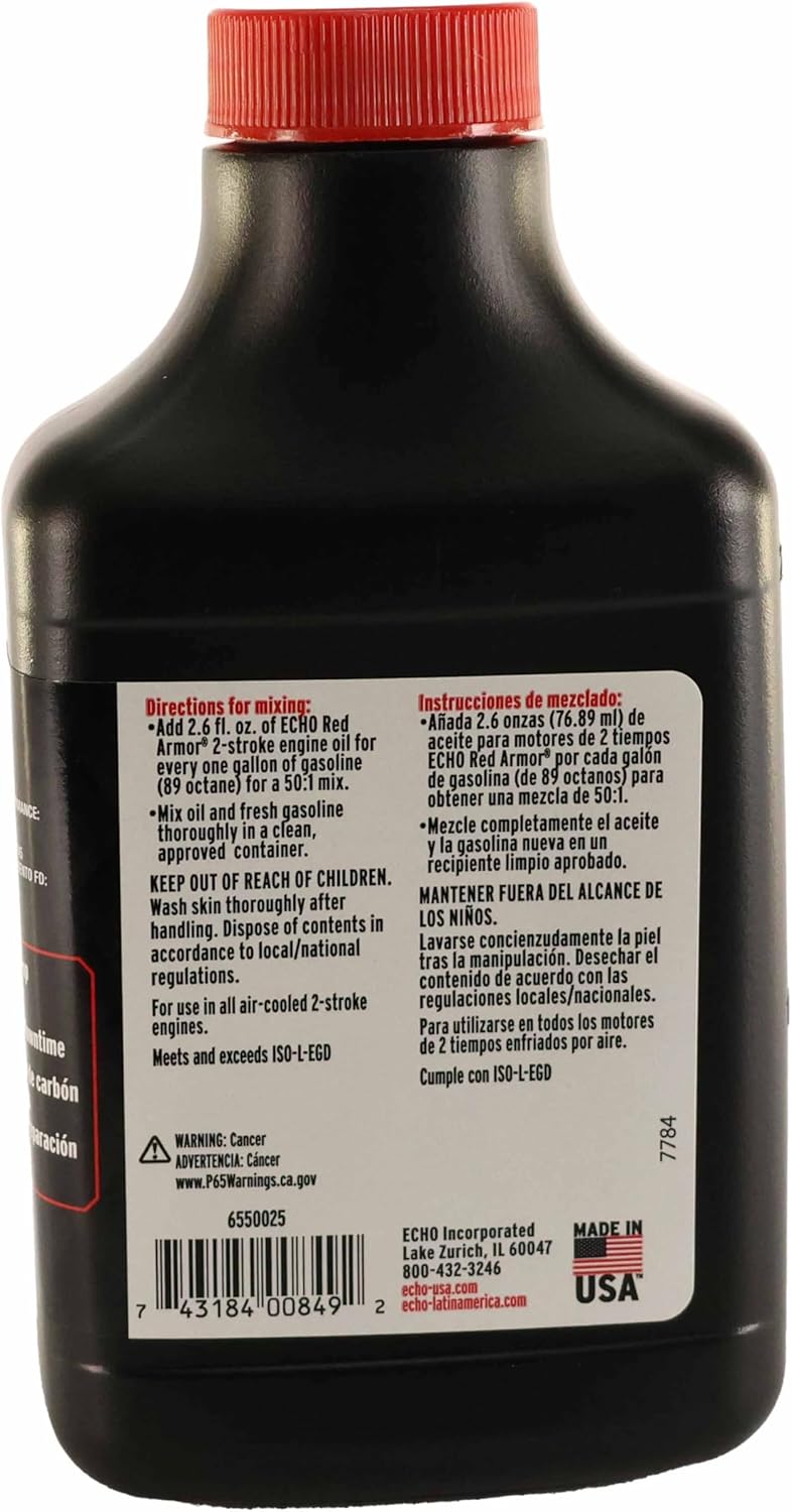 Echo Pack of Twelve 6550025 Red Armor 2 Cycle Oil - 2.5 Gallon Mix 50:1 - 6.4oz