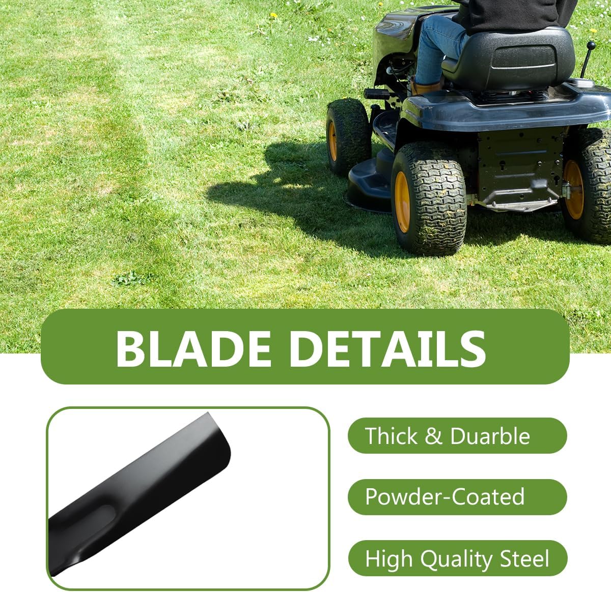 942-04308 Lawn Mower High Lift Blades for Cub Cadet XT1-LT42 XT2-LX42 Craftsman LT1000 LT1500 LT3000 42" Mower Tractor - Replaces 742-04308 942-04308A 742-04312 942-04312 742-0656 942-0656 - 2 Pack