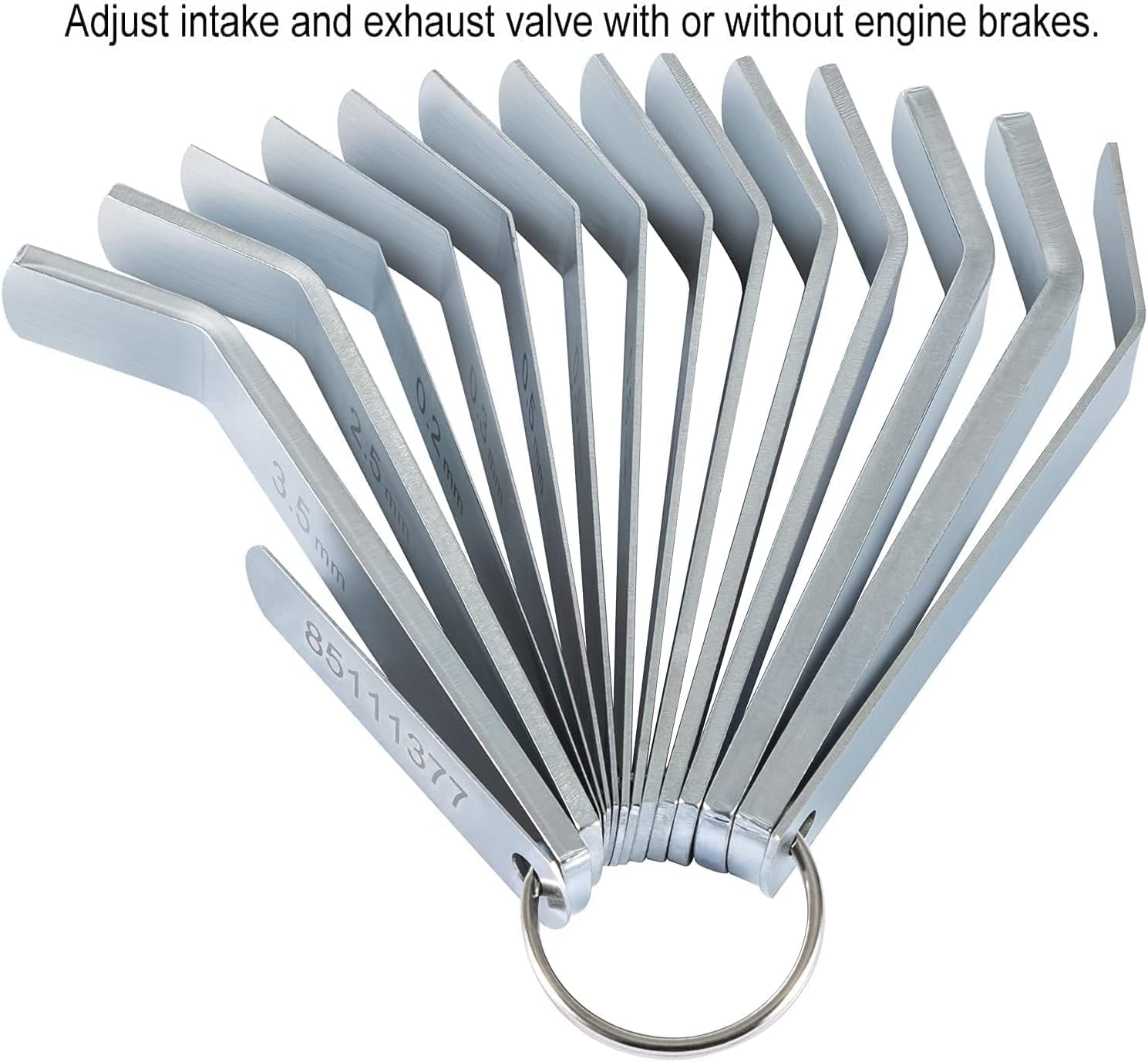 Feeler Gauge Jake Brake Tool Set 88880053 88880052 85111377 Suitable for Volve Mack MP7 MP8 MP10 D12 D13 D16 Engines, Intake and Exhaust Valve Adjustment Kit (14 PCs)