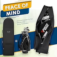 Vista 3 de Golf Travel Bags for Airlines with Adjustable Support Rod and Detachable Shoulder Straps, Hard case Top Soft Foldable Golf Club Travel Covers