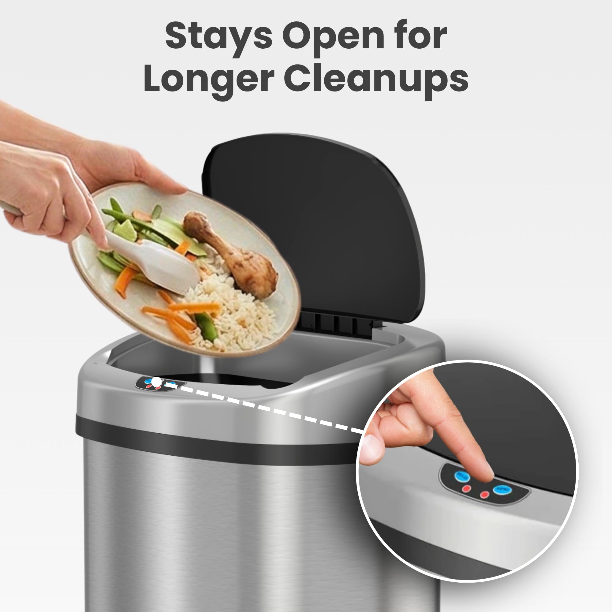 iTouchless Sensor Trash Can - Odor Control & Stainless Steel -10 iTouchless Sensor Trash Can - Odor Control & Stainless Steel -10