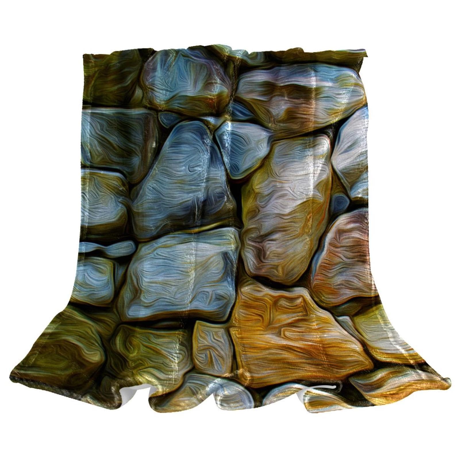 Couverture microfibre pierre abstraite pour des moments cocooning doux