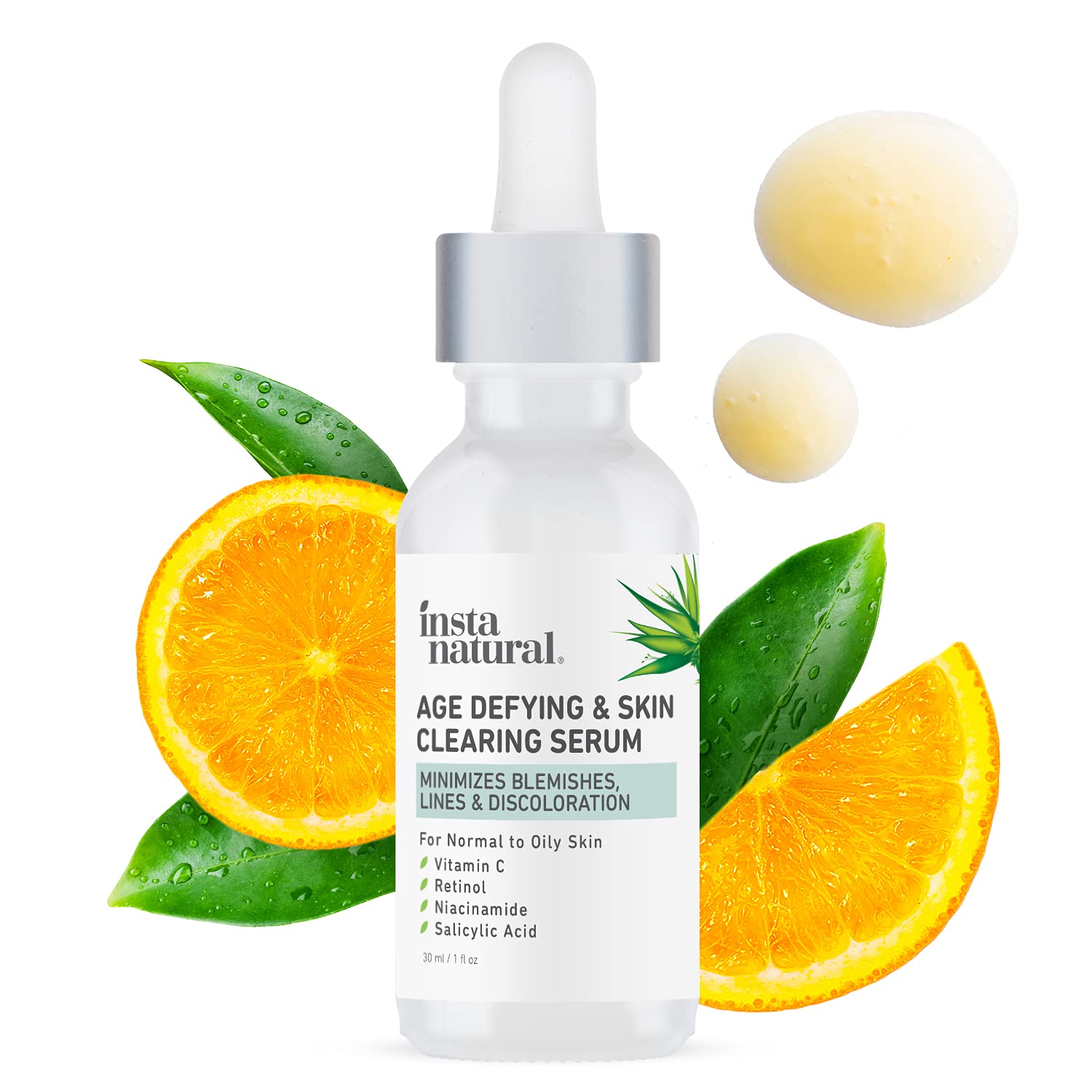 Buy InstaNatural Age Defying & Skin Clearing Serum, Vitamin C Serum with Retinol, Niacinamide