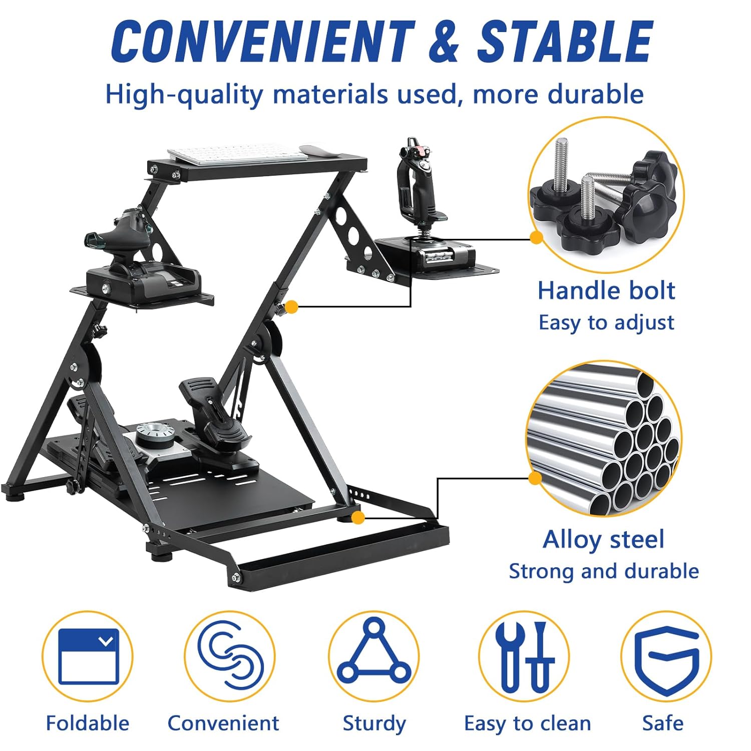 Mokapit Flight/Racing Simulator Cockpit Double Shifter Platform fit for Logitech/Thrustmaster G25,G920,G29,T300RS race car seat Adjustable Wheel Stand Wheels and Pedals Not Included