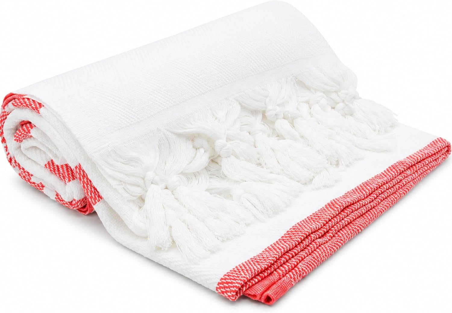 invisible la'venti Home Turkish Beach Towel - Coral Herringbone Pattern, 100% Turkish Cotton, Sand Free, Oeko-TEX Certified, Quick Dry, Oversized Bath Beach Towel, 39x71 Inch image 3