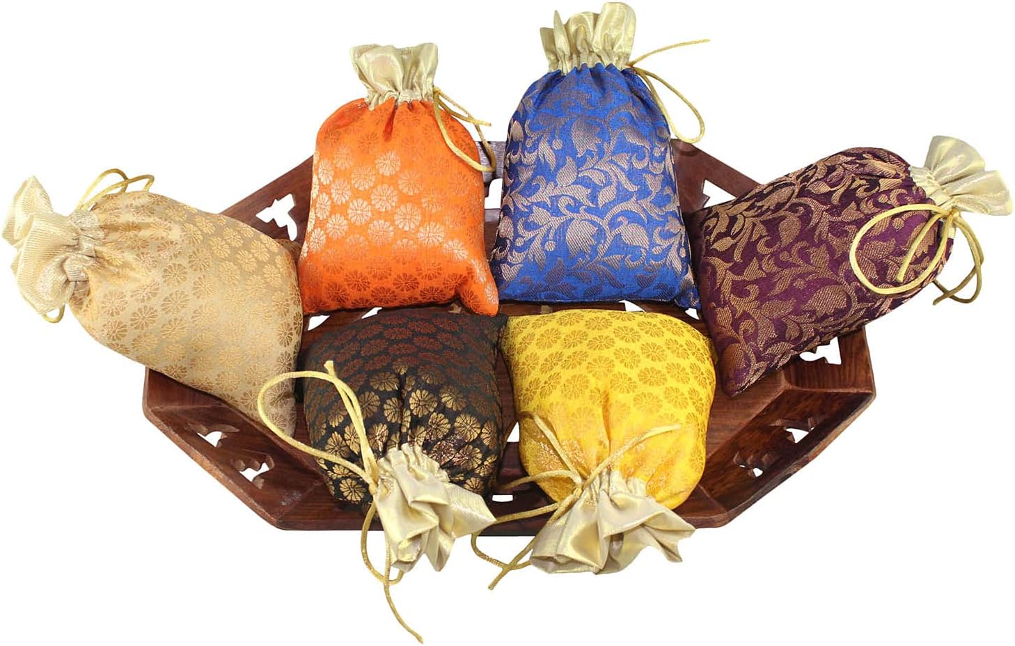 CraftyArt 25 Gift Pouch Favors Brocade Art Silk Drawstring Bags Wedding Party Christmas Favor Bag (8" x 10" Inch)