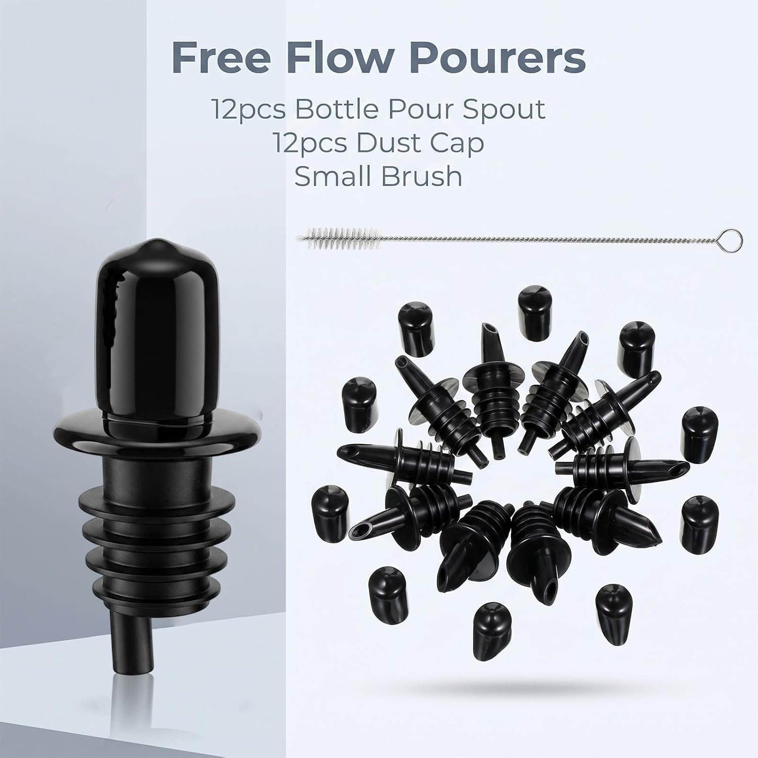 25Pcs Syrup Liquor Pour Spouts Bottle Pourers with Dust Caps Bottle Toppers