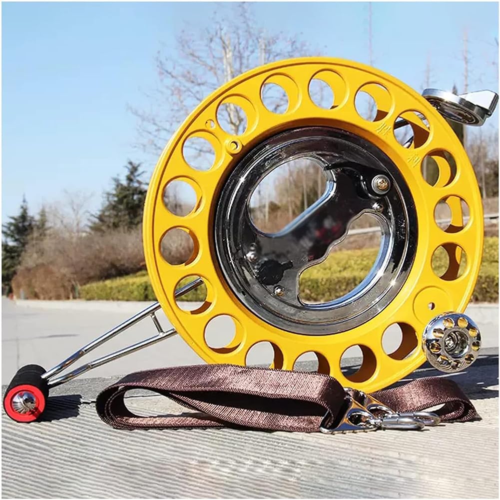 KK-GAL 28Cm Kite Reel for Adult, Professional Kite Reel Winder, Heavy Duty Kite Reel Winder with Metal Bearing Omnibearing Line, Kite String Line Reel Winder, Universal Kite String Guide,Yellow