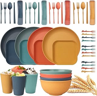 48pcs Unbreakable Dinnerware Sets for 4 People